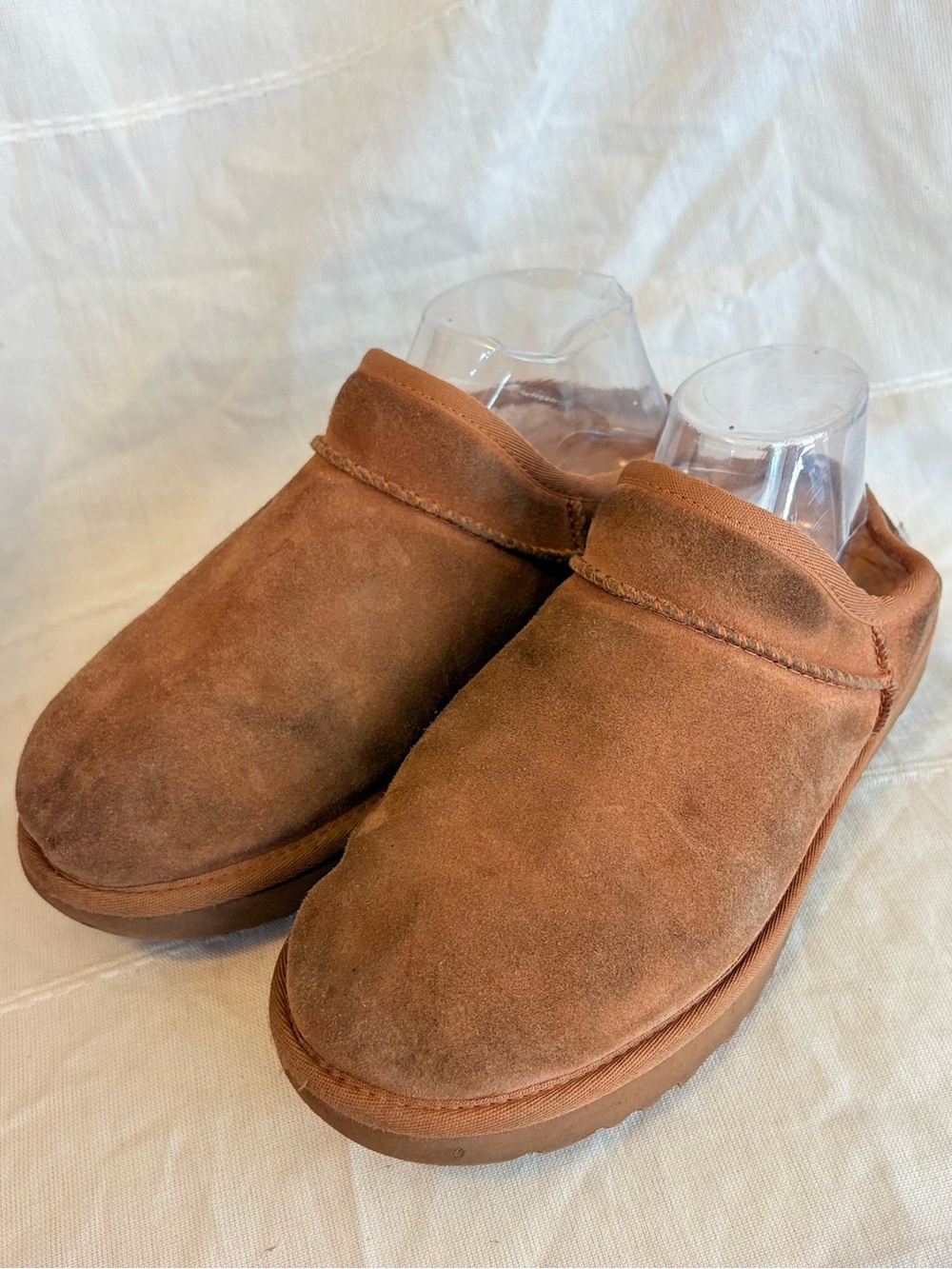UGG Classic Womens Suede Plain Slip-On Slipper Brown Sz 8